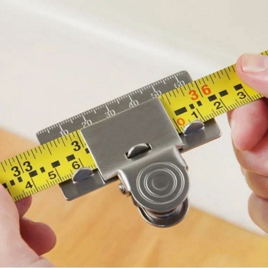 Metal Tape Measure Clip Holder Accurate Woodworking Positioning Clamp Wood Measure Locating Tools