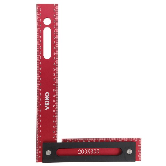 300x200mm Aluminum Alloy Precision Woodworking Square Right Angle Ruler with Base