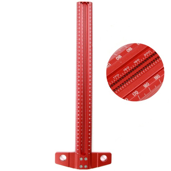 Aluminum Alloy Precision Marking Ruler Woodworking Multifunctional Scale Ruler Hole Ruler Woodworking Ruler Measuring Tools