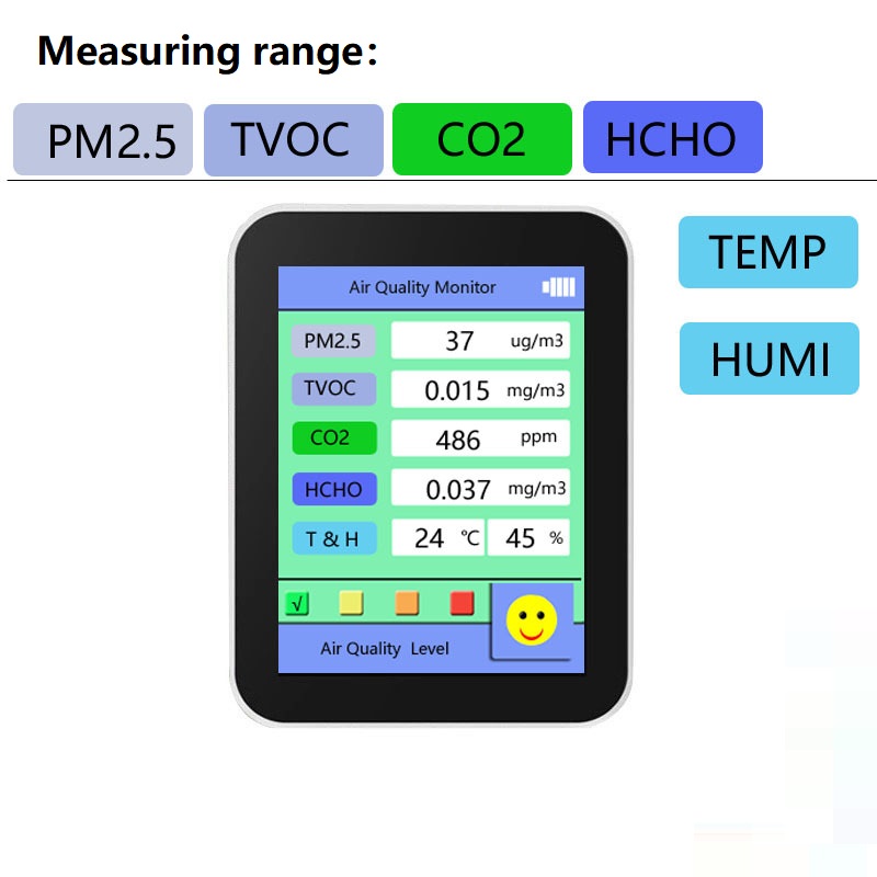 6-In-1-Air-Quality-Monitor-PM25TVOC-CO2HCHOTemperatureHumidity-Built-in-Battery-Multifunction-Air-Qu-1940979-2