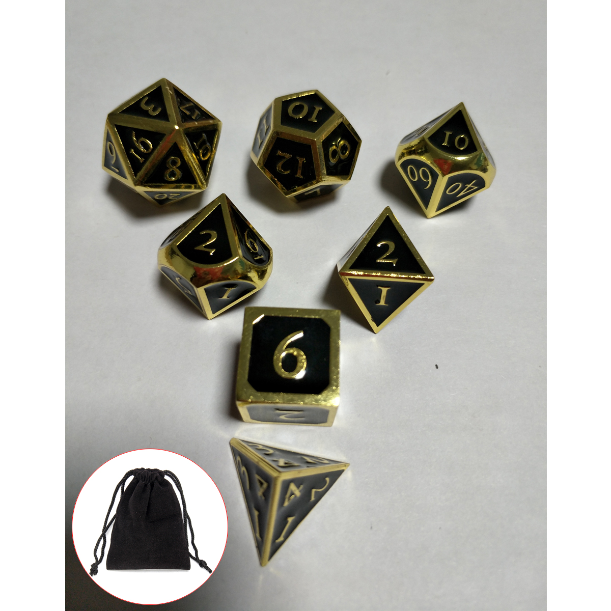 7Pcs-Embossed-Heavy-Metal-Polyhedral-Dice-DND-RPG-MTG-Role-Playing-Game-With-Storage-Bag-1372274-2