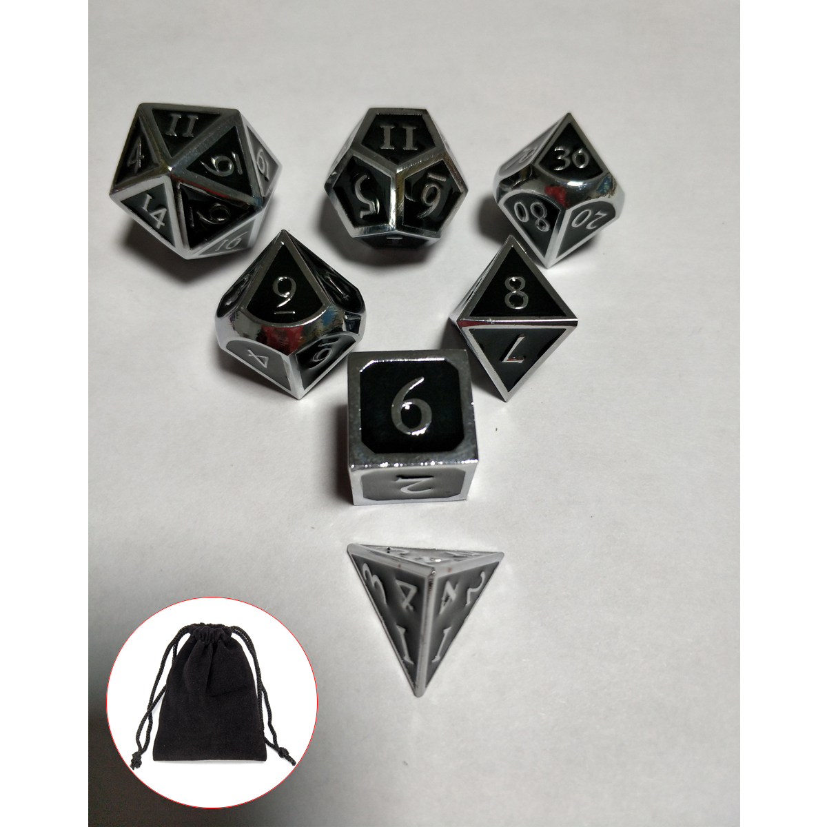 7Pcs-Embossed-Heavy-Metal-Polyhedral-Dice-DND-RPG-MTG-Role-Playing-Game-With-Storage-Bag-1372274-7