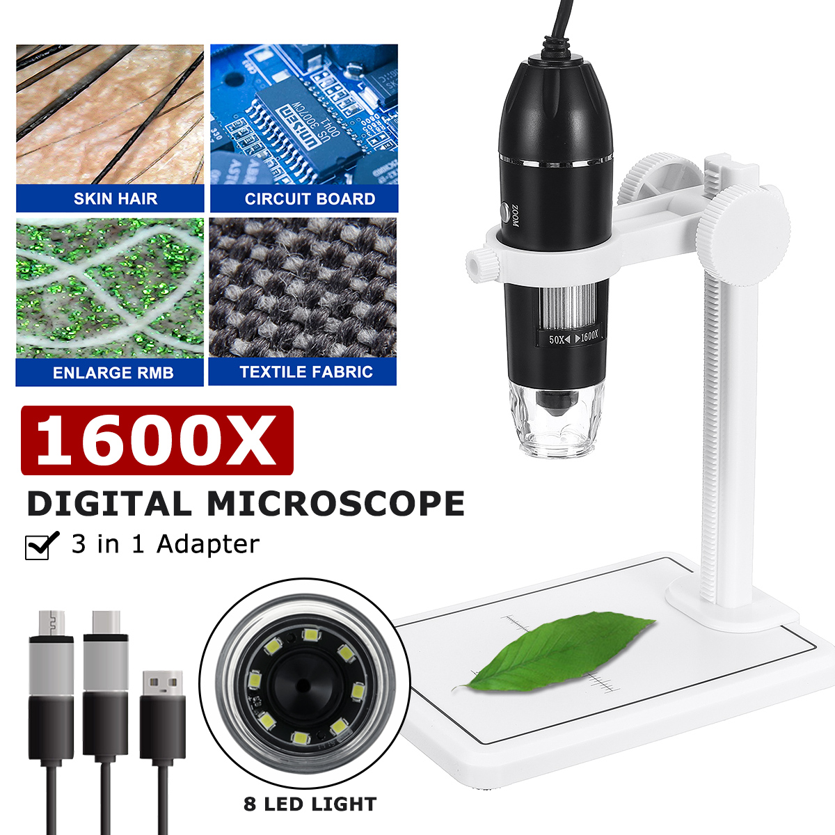 1600X-8LED-2MP-USB-Digital-Microscope-Borescope-Magnifier-Camera-Stand-Holder-1887210-2