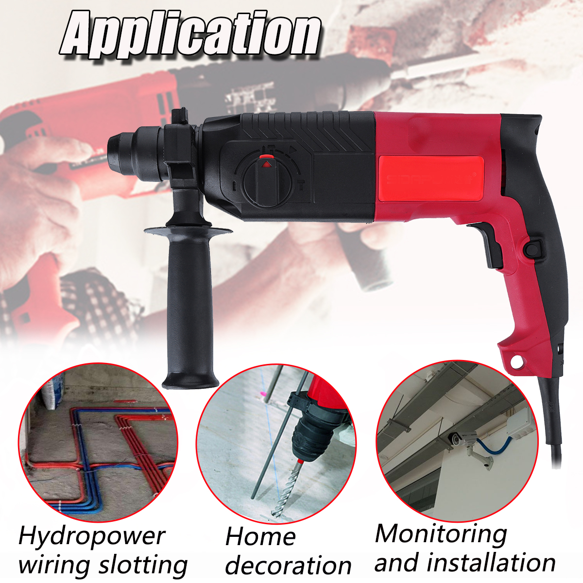 3-In1-620W-24mm-Electric-Hammer-Multifunction-Electric-Drill-Hammer-Pick-Punch-Bit-Set-1409169-3