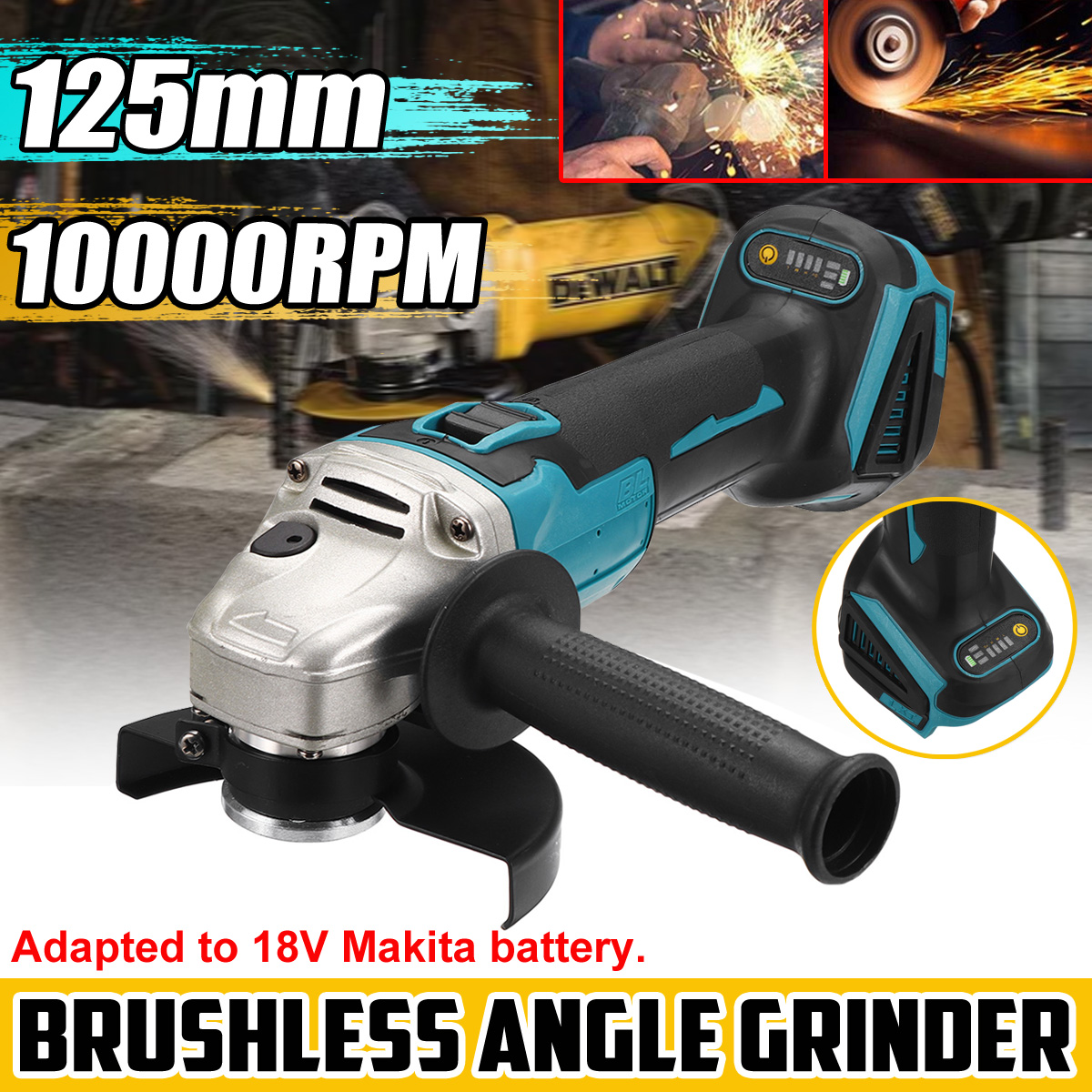 Drillpro-125mm-4-Speed-Regulated-Angle-Grinder-Rechargable-Li-ion-Battery-Brushless-Electric-Grinder-1699793-2