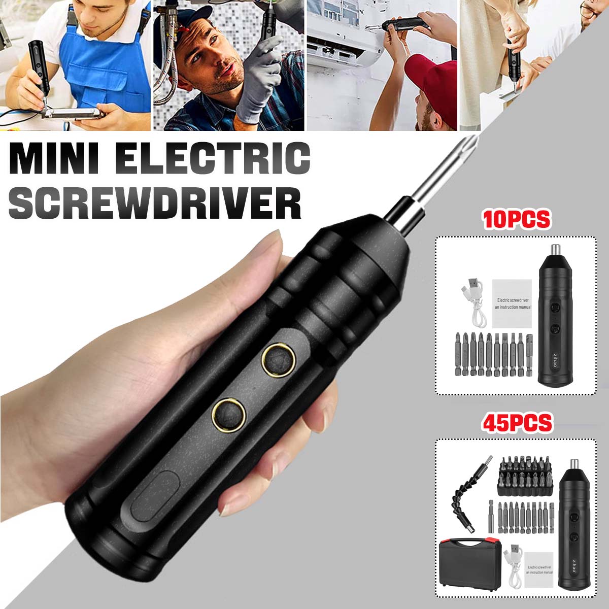 1PC10PCS45PCS-Portable-Mini-Electric-Screwdriver-Smart-Cordless-Automatic-Screwdriver-Multi-function-1939032-3