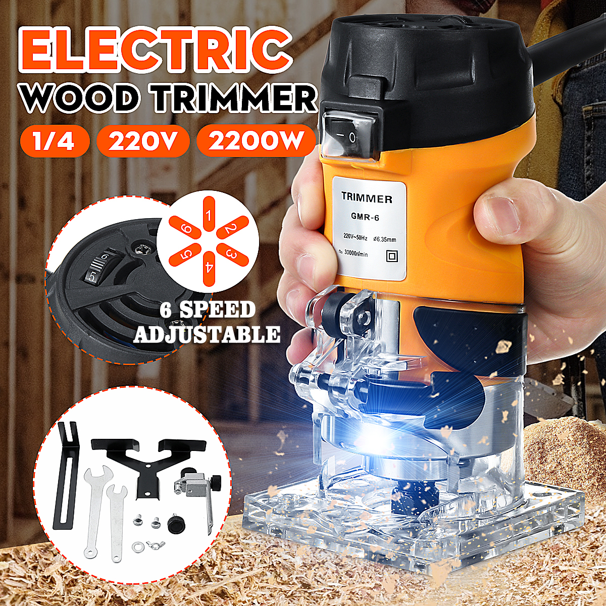 220V-2200W-635mm-Electric-Handheld-Machine-Trimmer-6-Gear-Adjustable-Woodworking-Palm-Router-Wood-Ca-1625377-2