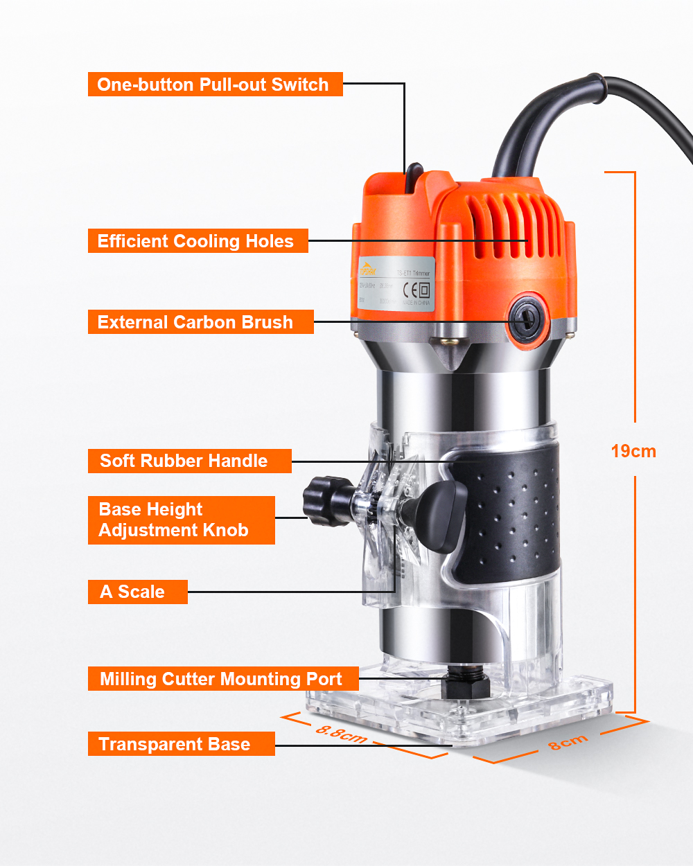 Topshak-TS-ET1-800W-110V220V-Electric-Wood-Trimmer-635mm-Steel-Chuck-For-Wood-Router-Chamfering-Groo-1809819-7