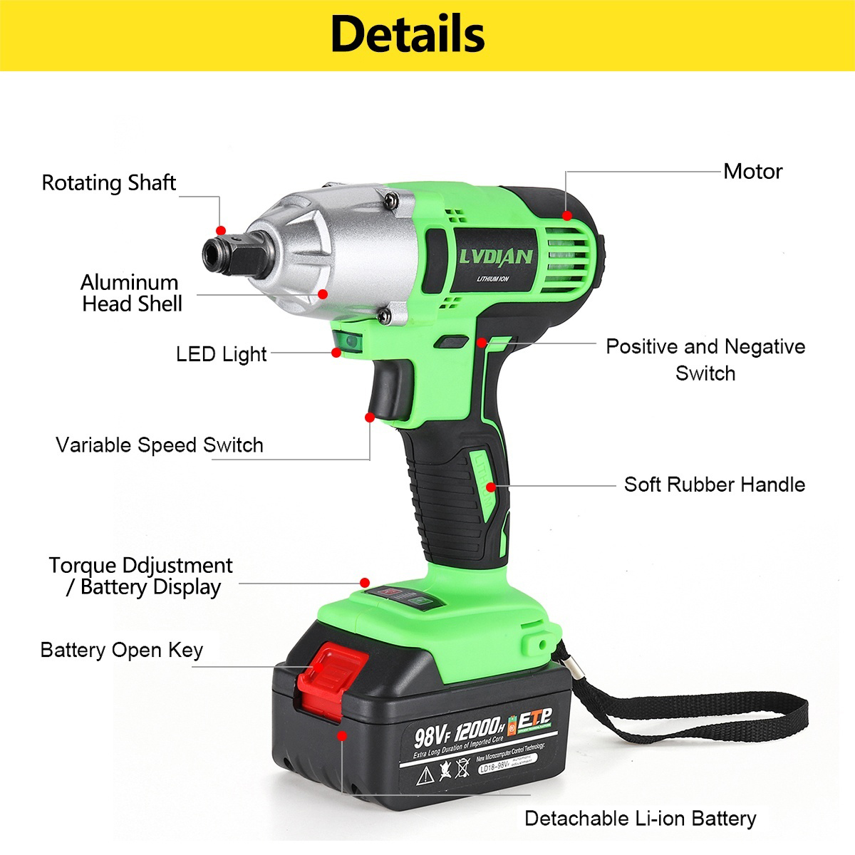 98VF-Brushless-Impact-Wrench-320Nm-Electric-Cordless-Rechargeable-Driver-Woodworking-Tools-1901190-7