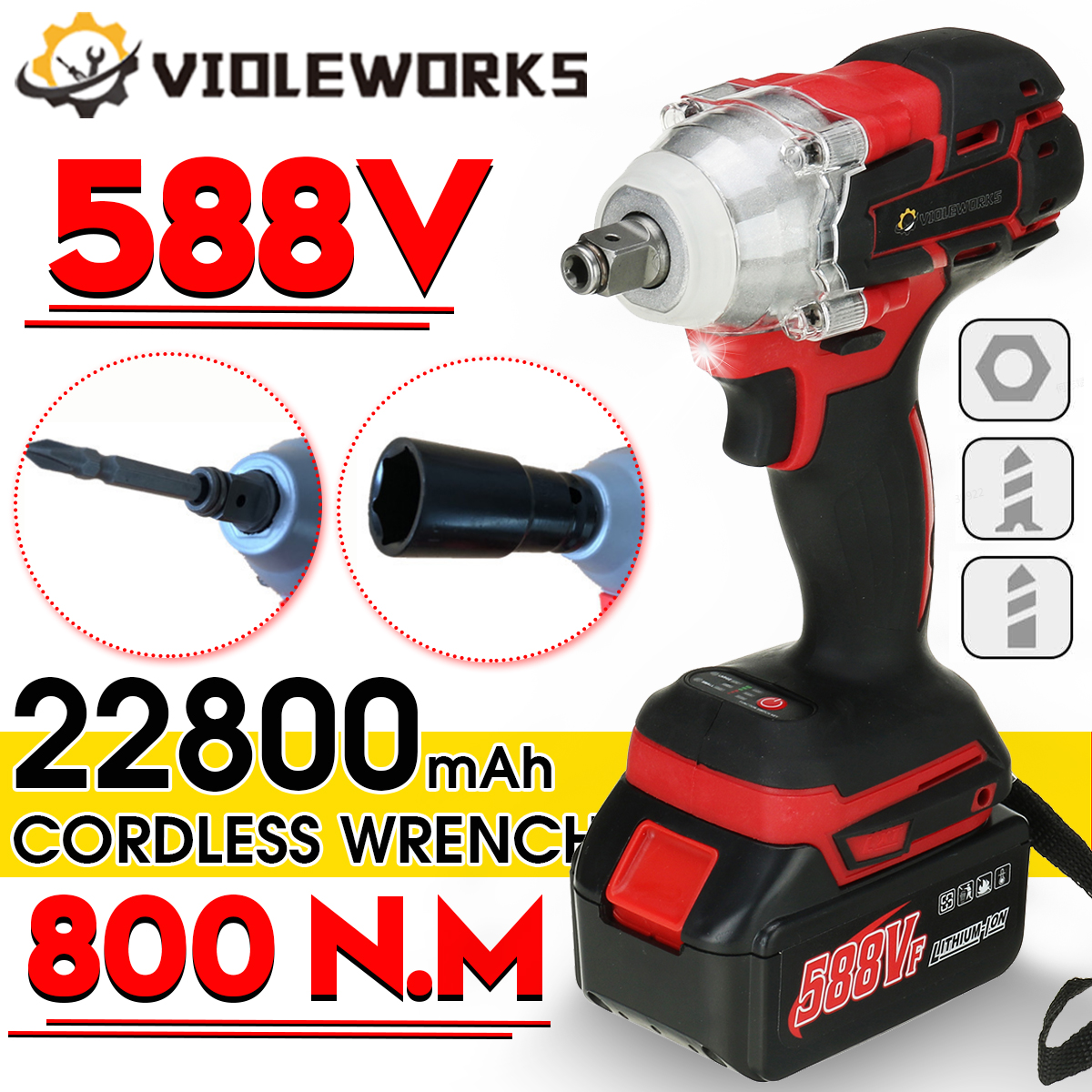 VIOLEWORKS-588VF-2-in-1-Electric-Cordless-Brushless-Impact-Wrench-Driver-Socket-Screwdriver-1823402-3