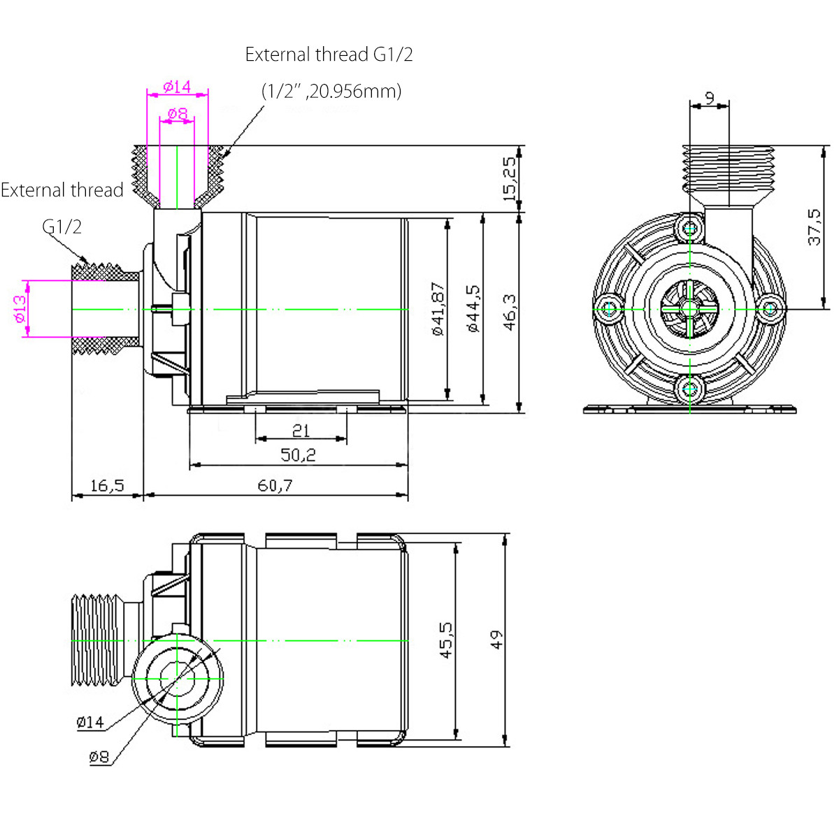 DC-24V-800LH-19W-5m-Lift-Mini-Quiet-Brushless-Motor-Submersible-Water-Pump-With-4mm-Threaded-Port-1100573-3