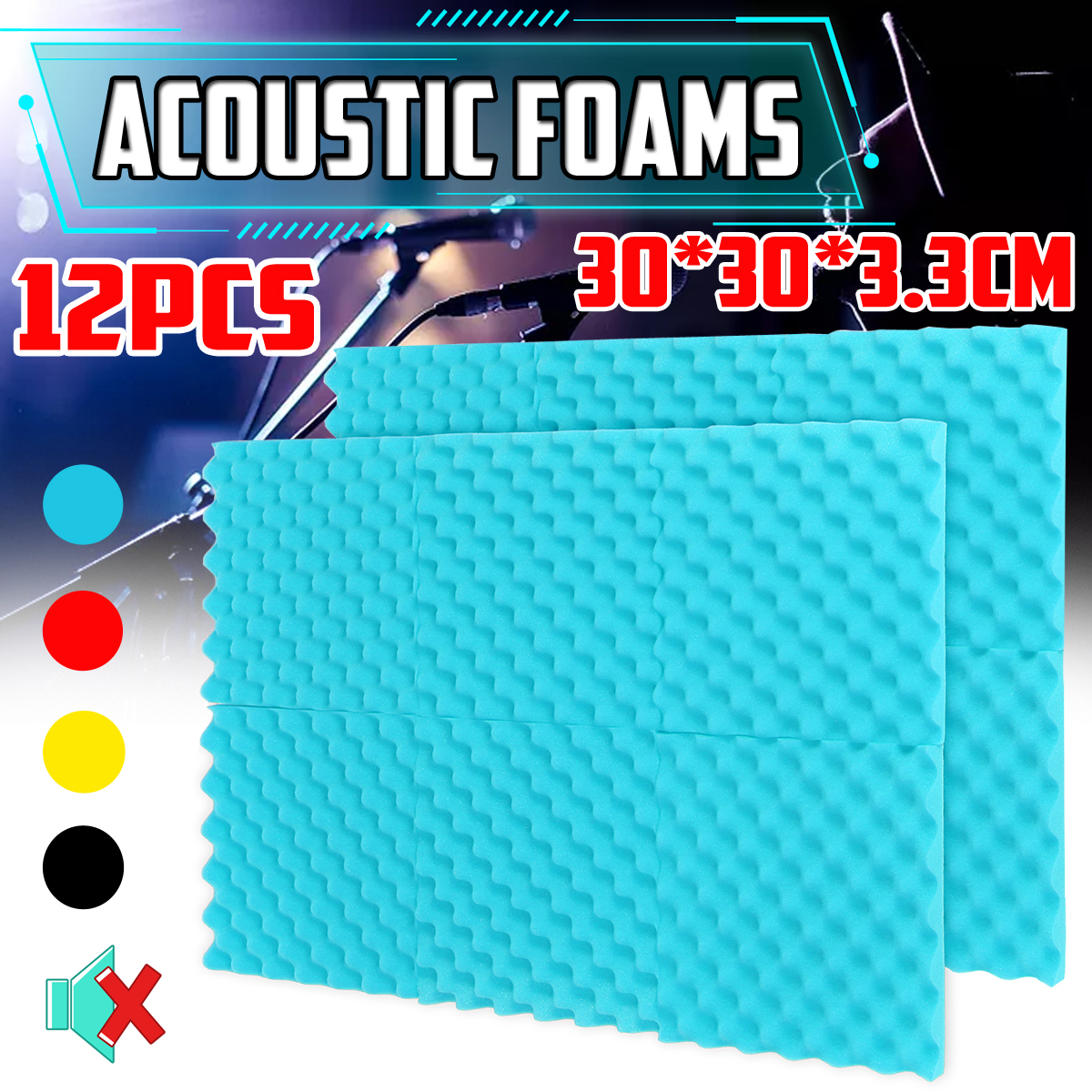 12Pcs-Acoustic-Soundproofing-Studio-Foam-Tiles-Sound-Proof-Foam-Tile-Acoustic-Studio-Wedge-Board-Set-1716739-1