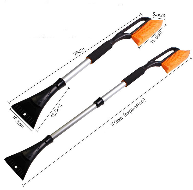 102cm multifunctional retractable snow brush with ice scraper garden cart snow removal shovel tool 1103865-9