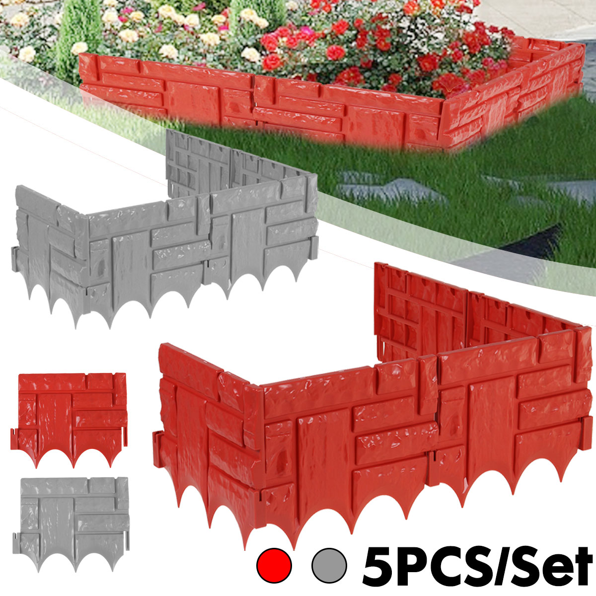 5PCS-Plastic-Garden-Fence-Panels-Garden-Fencing-Lawn-Edging-Plant-Border-Fence-1738338-1