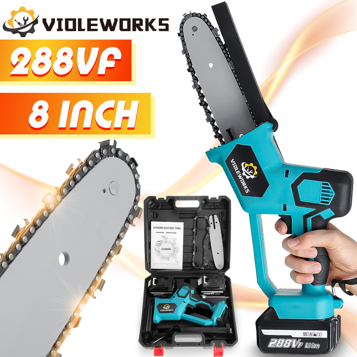 288VF-8Inch-Cordless-Electric-Chainsaws-One-Hand-Saw-Chain-Saw-Woodworking-Tool-W-12pcs-Battery-1835929-1