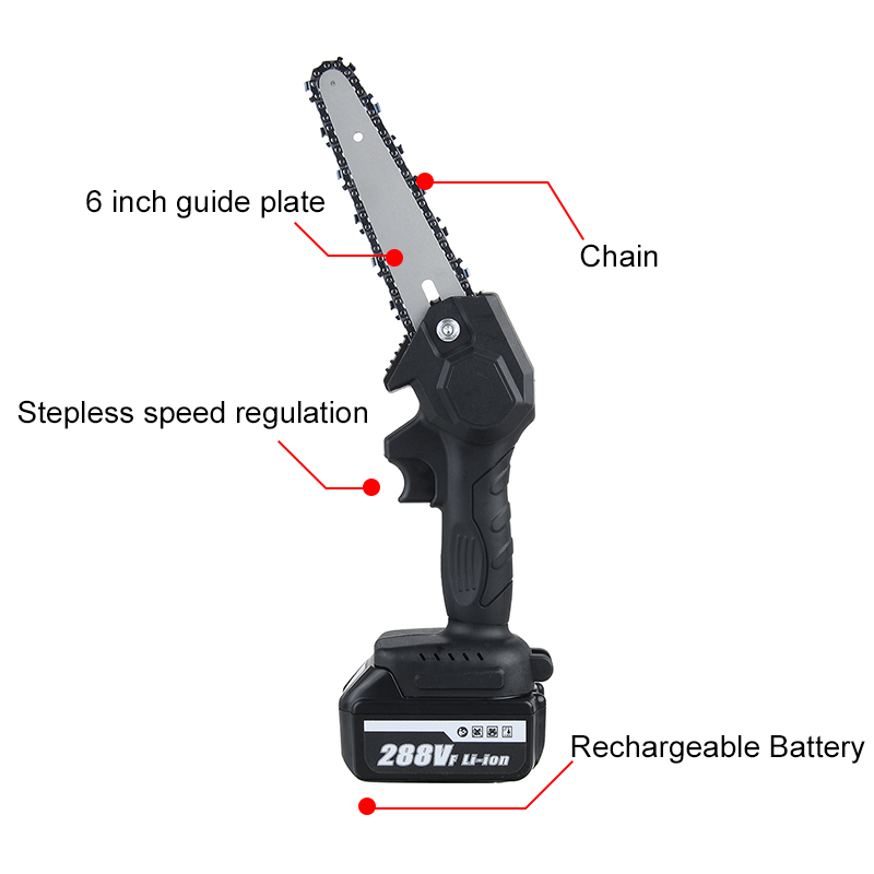 6-Inch-Electric-Chain-Saw-Pruning-Chainsaw-Rechargeable-Woodworking-Tool-W-1-or-2pcs-Battery-1819098-9
