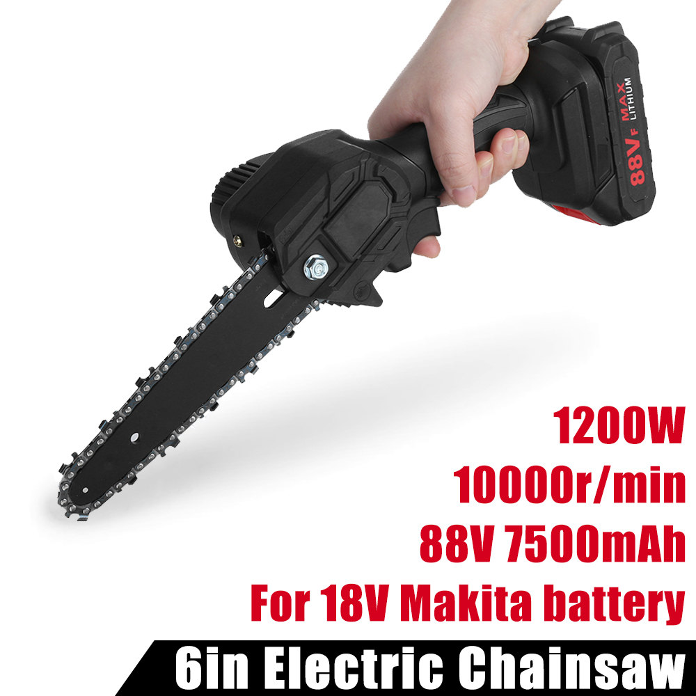 6Inch-1200W-21V-Electric-Chain-Saw-Pruning-ChainSaw-Cordless-Woodworking-Cutter-Tool-W-012pcs-Batter-1805854-2