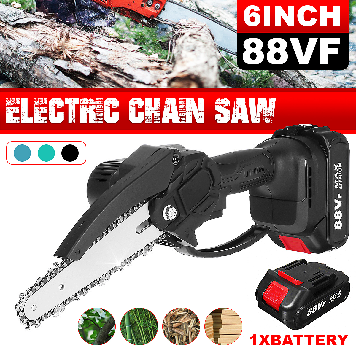 88VF-Electric-Saw-Cordless-6-Inch-One-Hand-Chain-Saws-Woodworking-Cutting-Tool-W-1-Battery-1855400-1