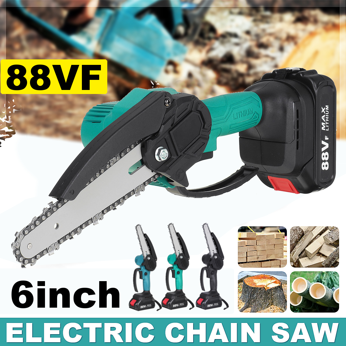 88VF-Electric-Saw-Cordless-6-Inch-One-Hand-Chain-Saws-Woodworking-Cutting-Tool-W-1-Battery-1855400-3