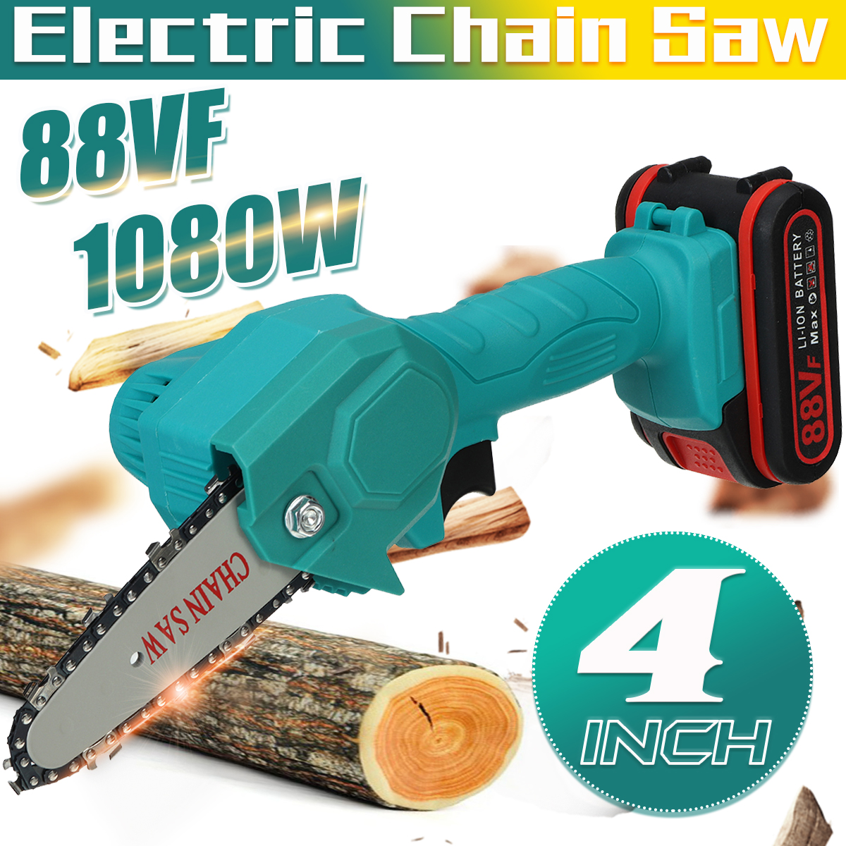 VIOLEWORKS-4-Inches-88VF-Cordless-Electric-One-Hand-Saw-Chain-Saw-Woodworking-Cutting-Tool-W-1pc-or--1784749-2