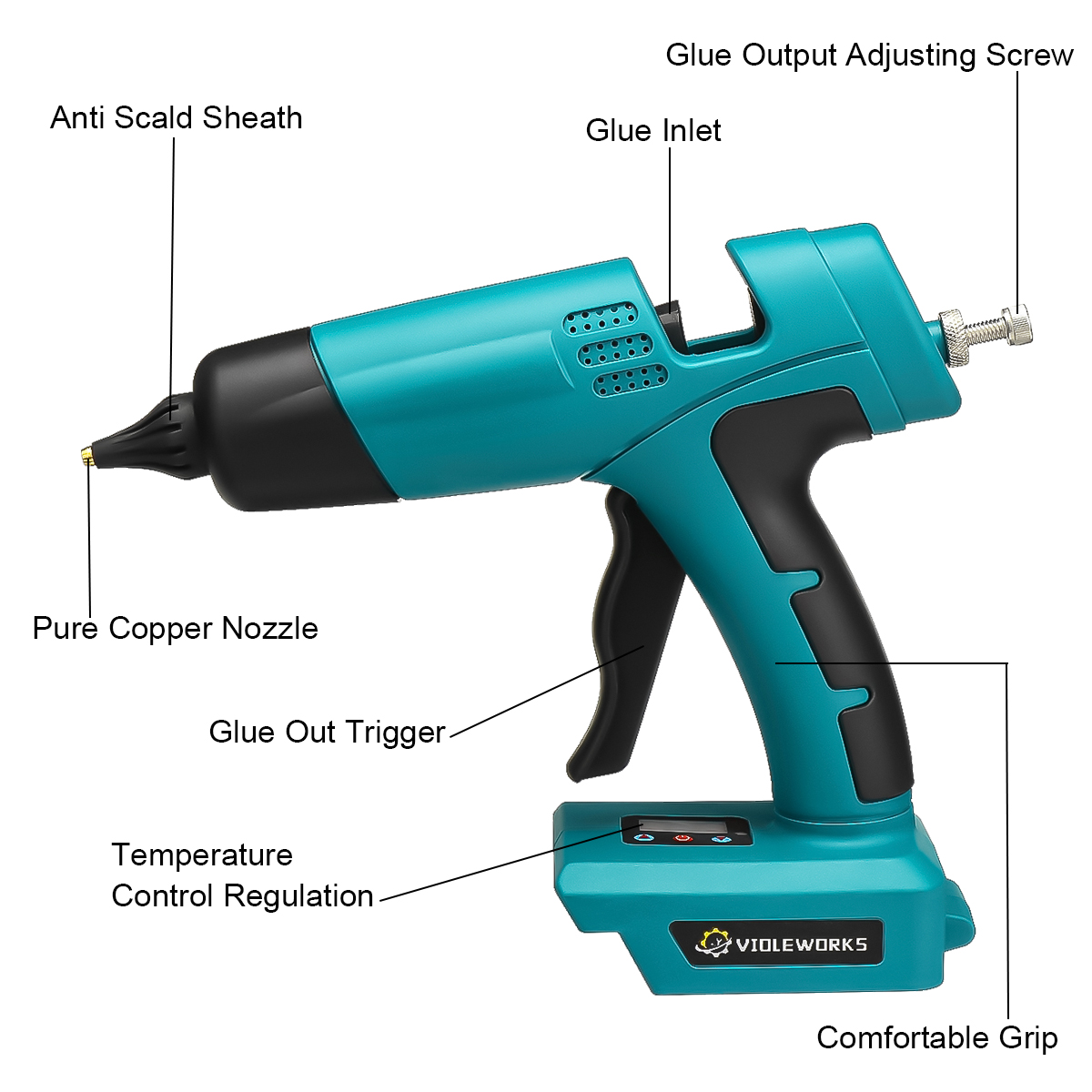 VIOLEWORKS-1200W-Glue-Guns-Cordless-Rechargeable-Hot-Glue-Applicator-Home-Improvement-Craft-DIY-for--1956103-11