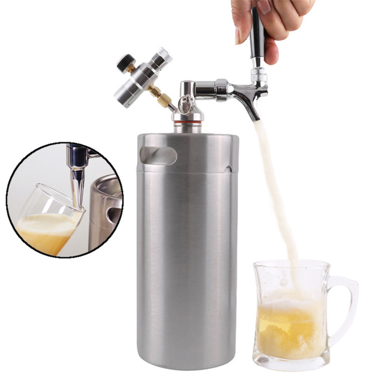 245L-Homebrew-Growler-Mini-Keg-Stainless-Steel-Bar-Beer-Wine-Making-Tools-Valve-1334056-2