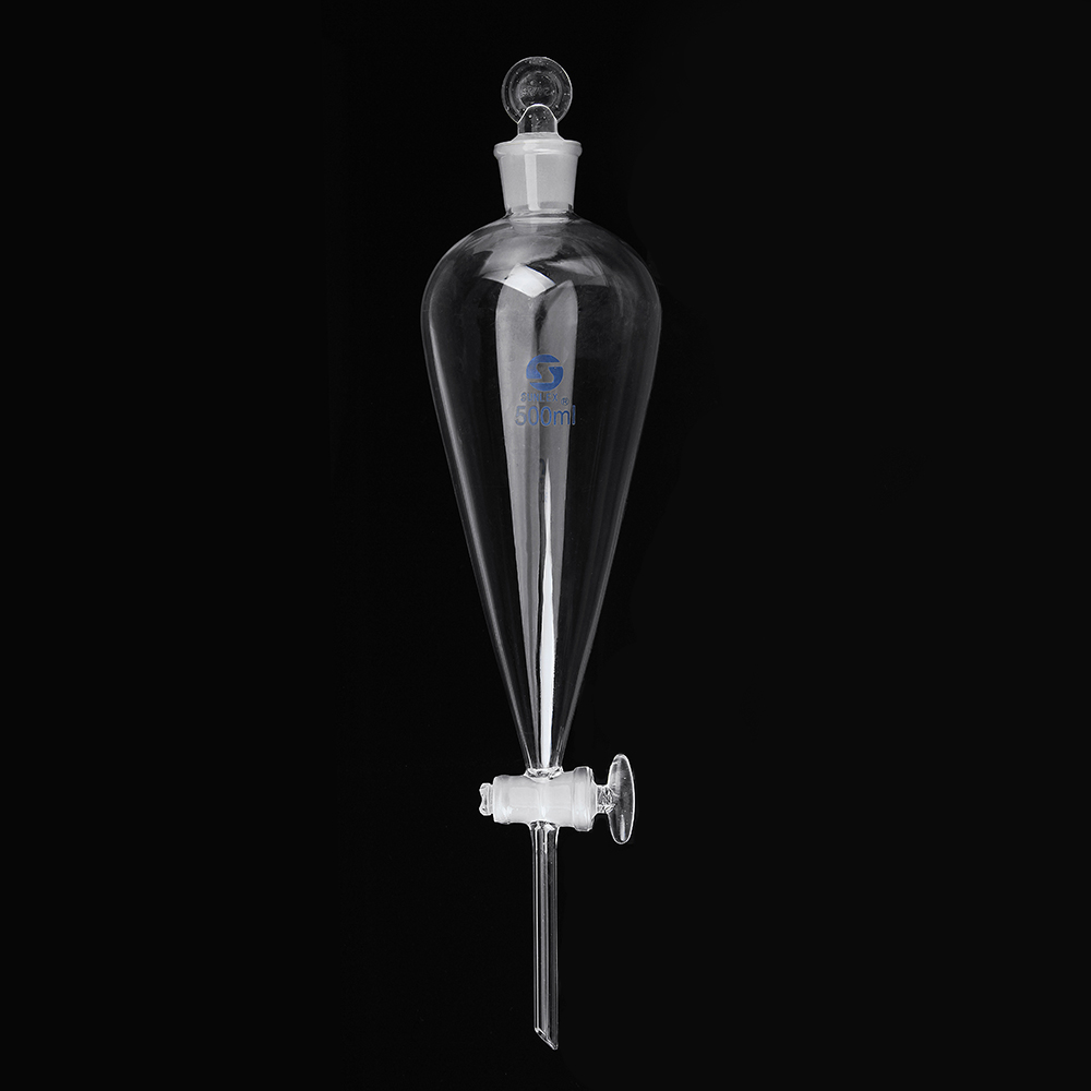 500mL-Pyriform-Borosilicate-Glass-Separatory-Funnel-Pear-Shape-Glass-Stopcock-Laboratory-1320552-1