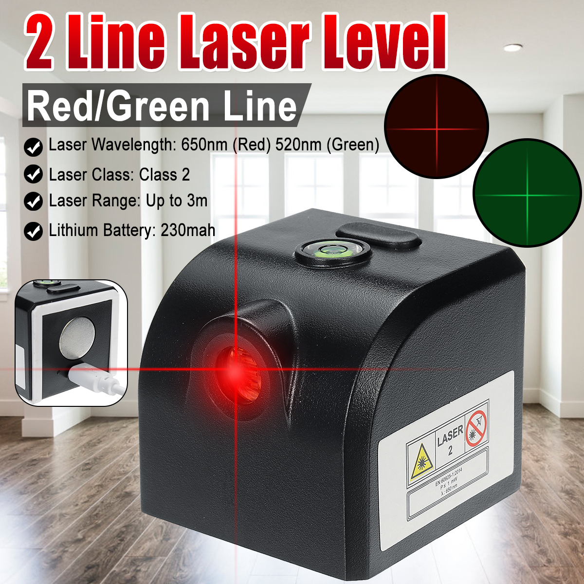 2-Lines-Red-Infrared-Laser-Level-Self-Leveling-Horizontal-Vertical-Cross-Line-1648701-1