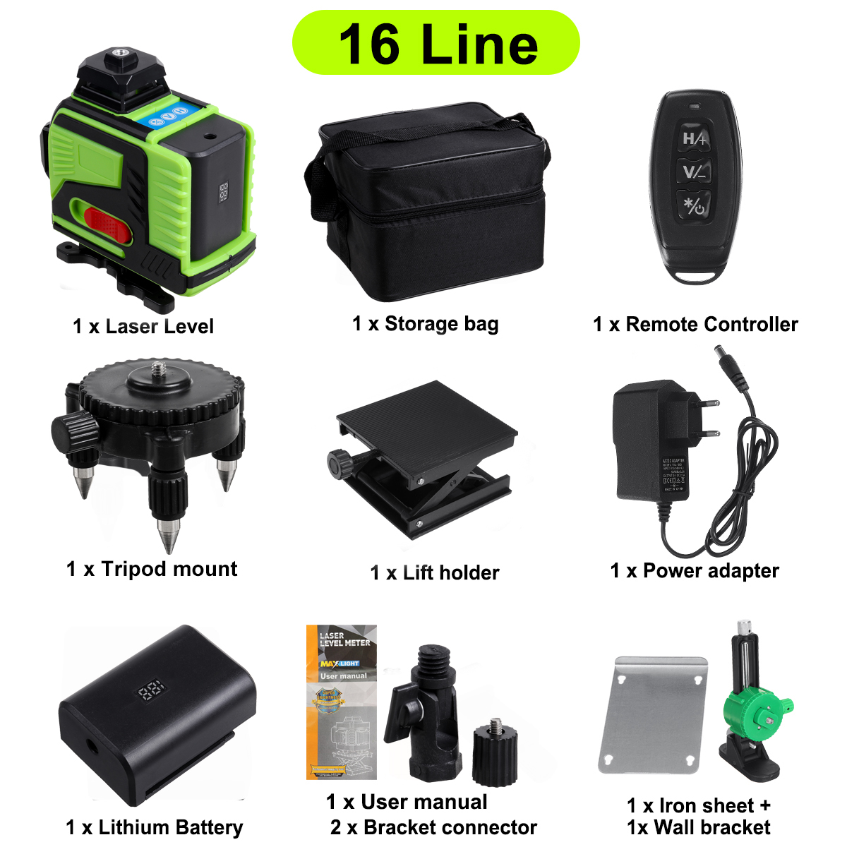 4D-16-Lines-Green-Light-Laser-Levels--360deg-Self-Rotary-Leveling-Measure-Tools-with-2PCS-Lithium-Ba-1941453-16