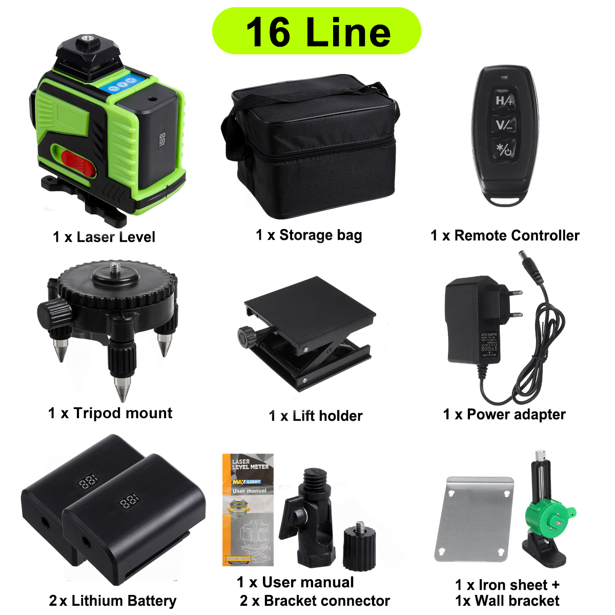 4D-16-Lines-Green-Light-Laser-Levels--360deg-Self-Rotary-Leveling-Measure-Tools-with-2PCS-Lithium-Ba-1941453-17