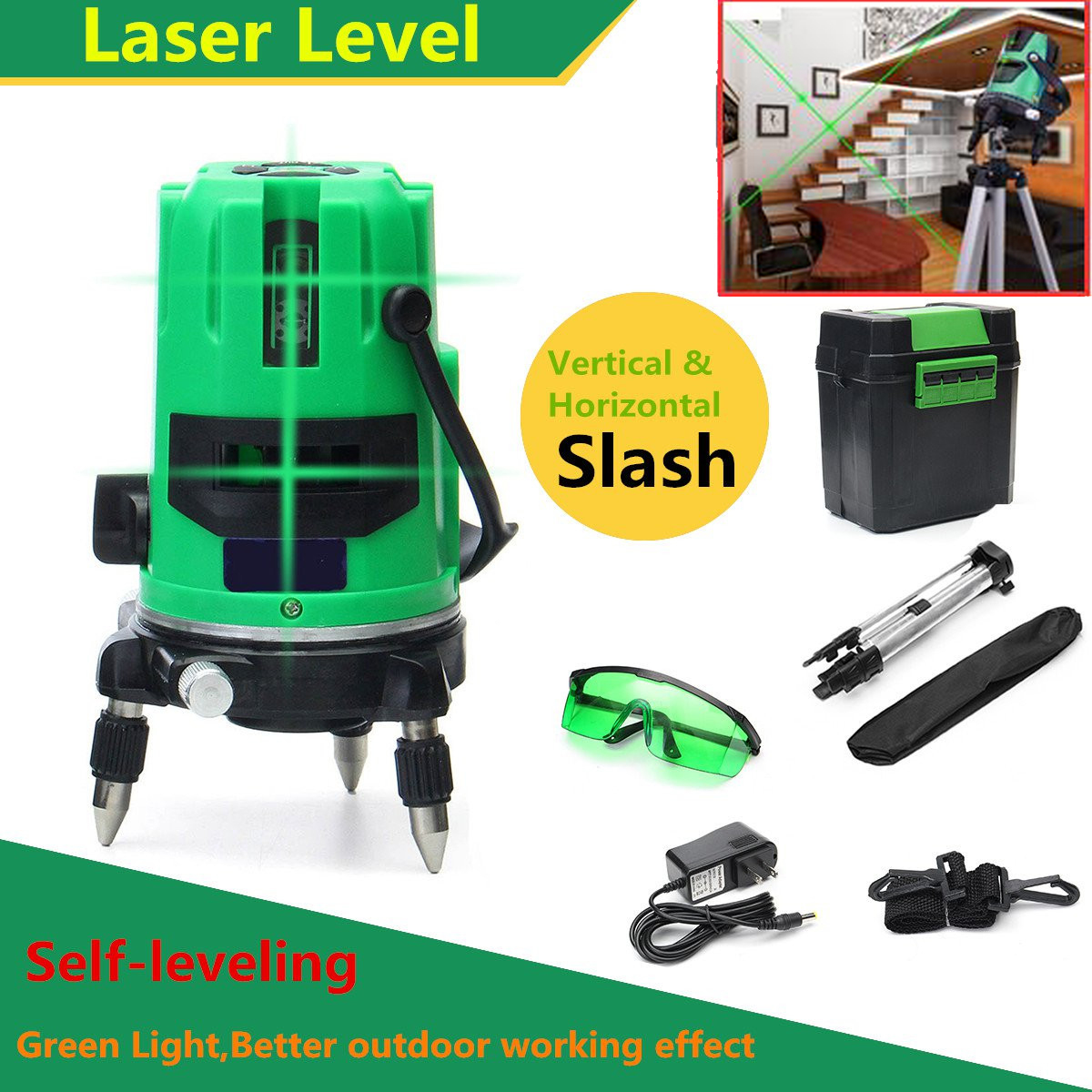 Green-2-Line-2-Points-Laser-Level-360-Rotary-Laser-Line-Self-Leveling-with-Tripod-1166735-1
