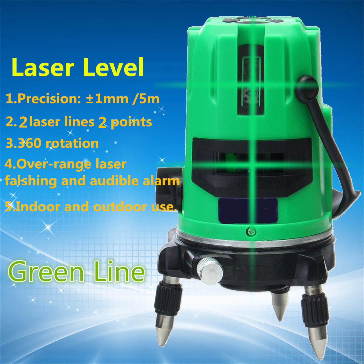 Green-2-Line-2-Points-Laser-Level-360-Rotary-Laser-Line-Self-Leveling-with-Tripod-1166735-2