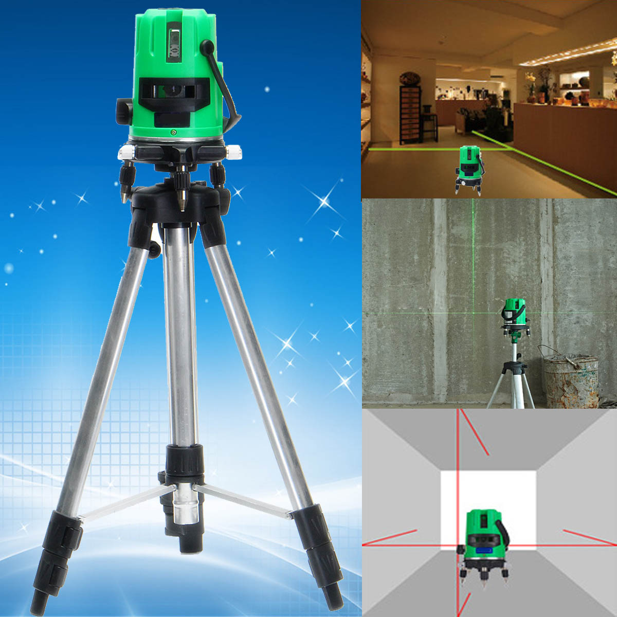 Green-2-Line-2-Points-Laser-Level-360-Rotary-Laser-Line-Self-Leveling-with-Tripod-1166735-7