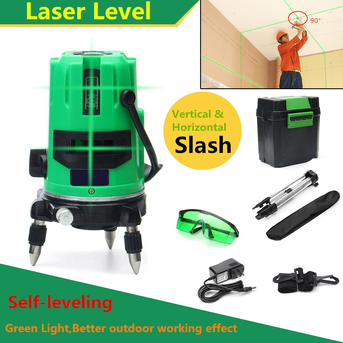Green-3-Line-4-Points-Laser-Level-360-Rotary-Laser-Line-Self-Leveling-with-Tripod-1166737-2