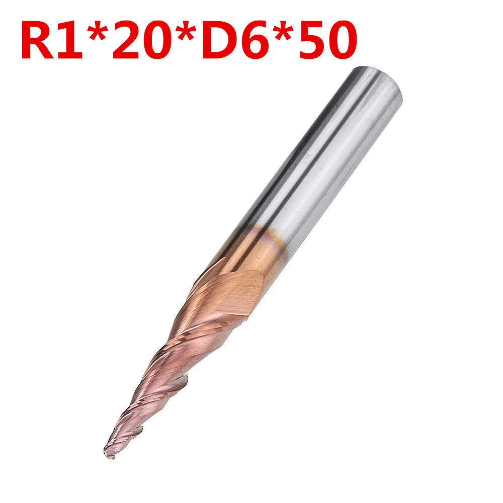 Drillpro-R025-R05-R075-R10-20D650-2-Flutes-Taper-Ball-Nose-End-Mill-HRC50-Milling-Cutter-1467501-4