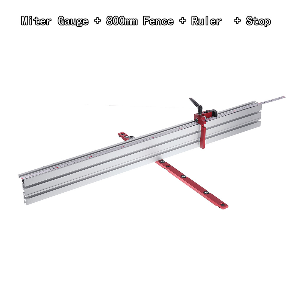 Woodworking-450mm-0-90-Degree-Angle-Miter-Gauge-System-with-600800mm-Aluminum-Alloy-Fence-and-Stop-S-1671895-2