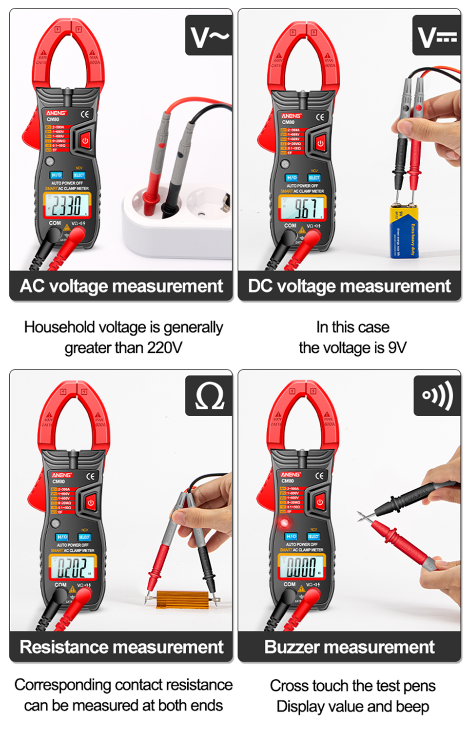 ANENG-CM80-4000-Counts-Smart-Digital-Clamp-Meter-DC-Current-Voltage-Resistance-Tester-Auto-Range-NCV-1947757-11