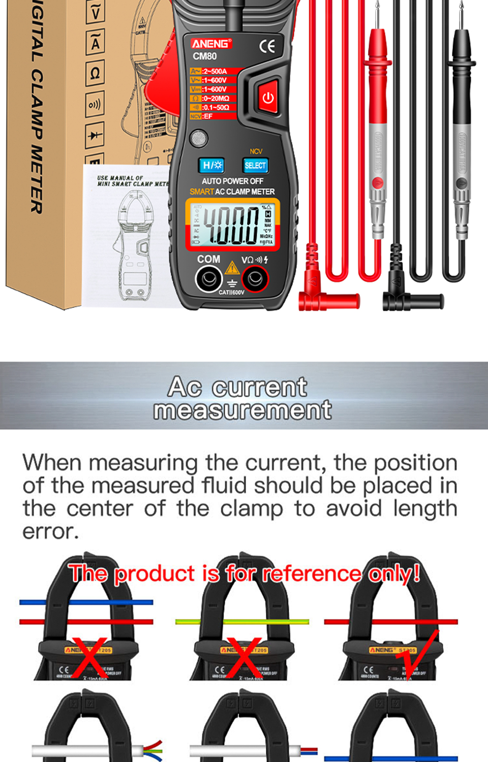 ANENG-CM80-4000-Counts-Smart-Digital-Clamp-Meter-DC-Current-Voltage-Resistance-Tester-Auto-Range-NCV-1947757-13