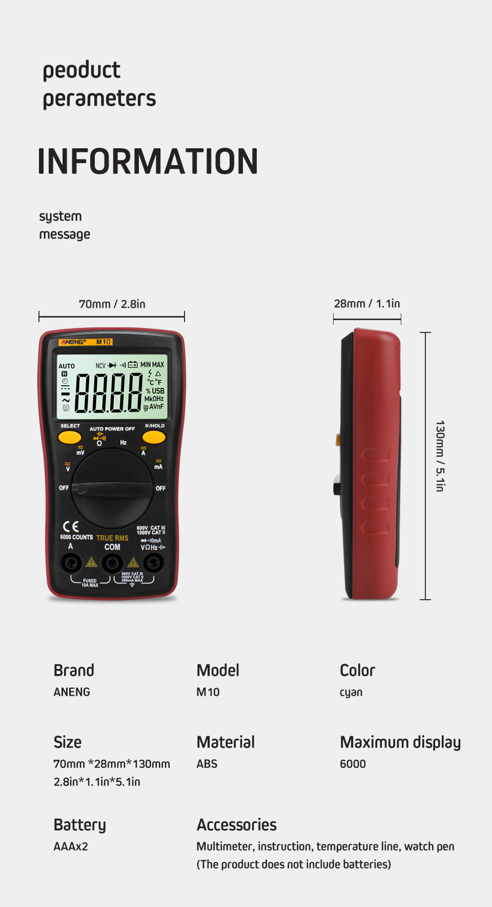 ANENG-M10-6000-Counts-Digital-Multimeter-ACDC-Ammeter-Voltmeter-Ohm-Meter-Tester-Capacitor-Buzzer-Mu-1451306-9