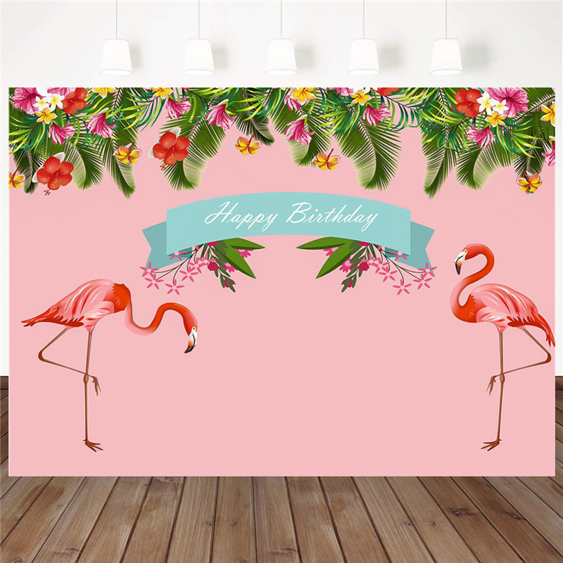 7ft-5ft-Tropical-Flamingo-Birthday-Vinyl-Studio-Backdrop-Photography-1729030-5