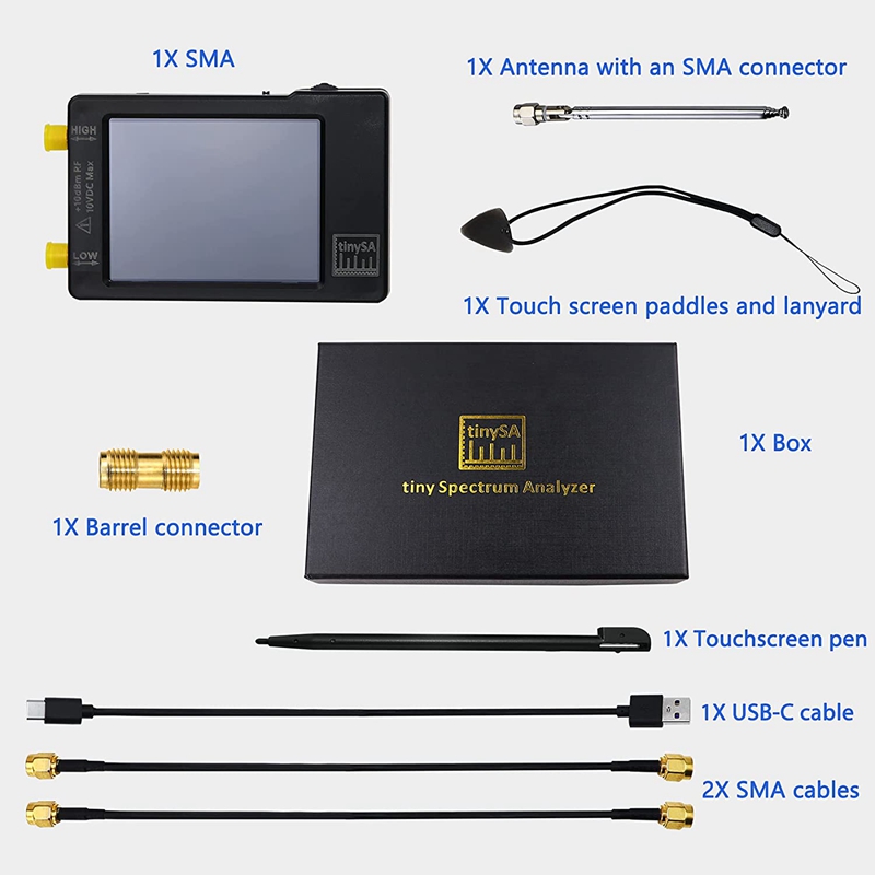 28Inch-Tinysa-Spectrum-Analyzer-MFHFVHF-UHF-Low-01MHz-350MHz-High-240MHz-960MHz-Signal-Generator-1950074-7