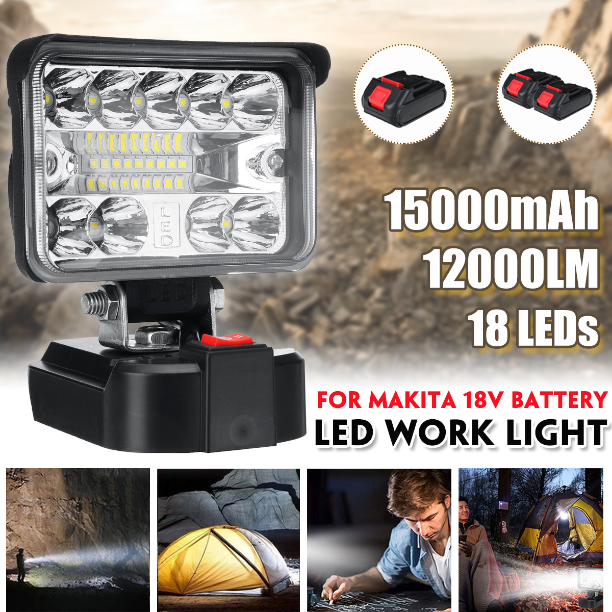 12000lm-18-LEDS-spotlight-Work-Light-torch-camping-Light-for-Makita18V-Battery-1961200-8