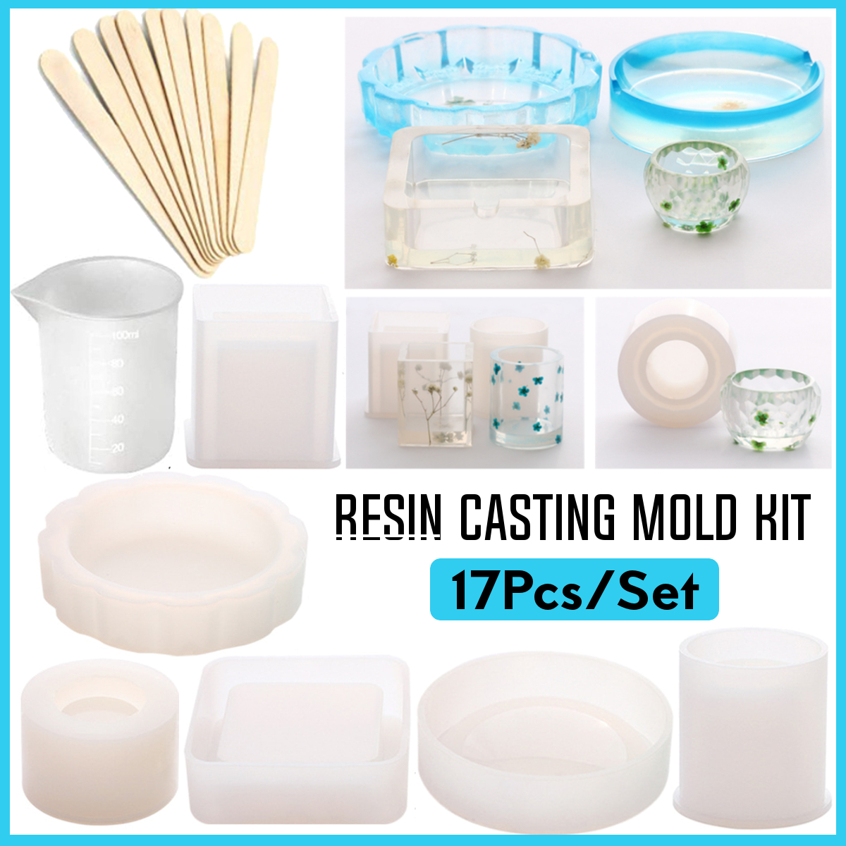 17Pcs-DIY-3D-Geometric-Epoxy-Resin-Casting-Molds-Kit-Silicone-Mould-Jewelry-Pendant-Craft-Making-Too-1651104-1