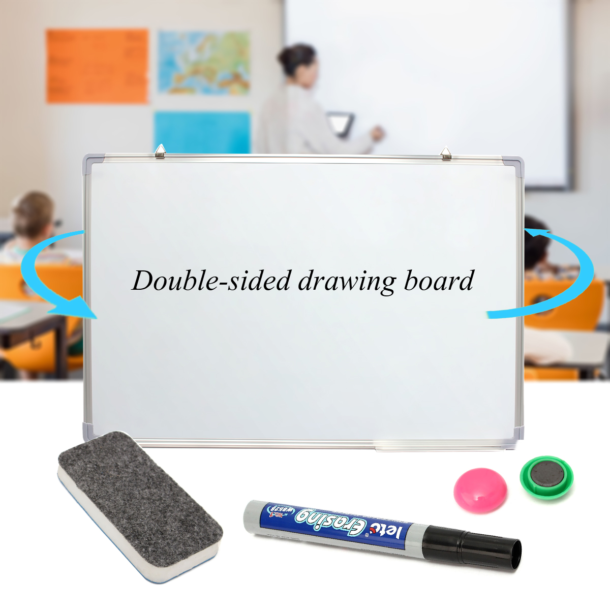 Magnetic-Dry-Wipe-Whiteboard-Portable-Office-School-Notice-Drawing-Board-1457993-4