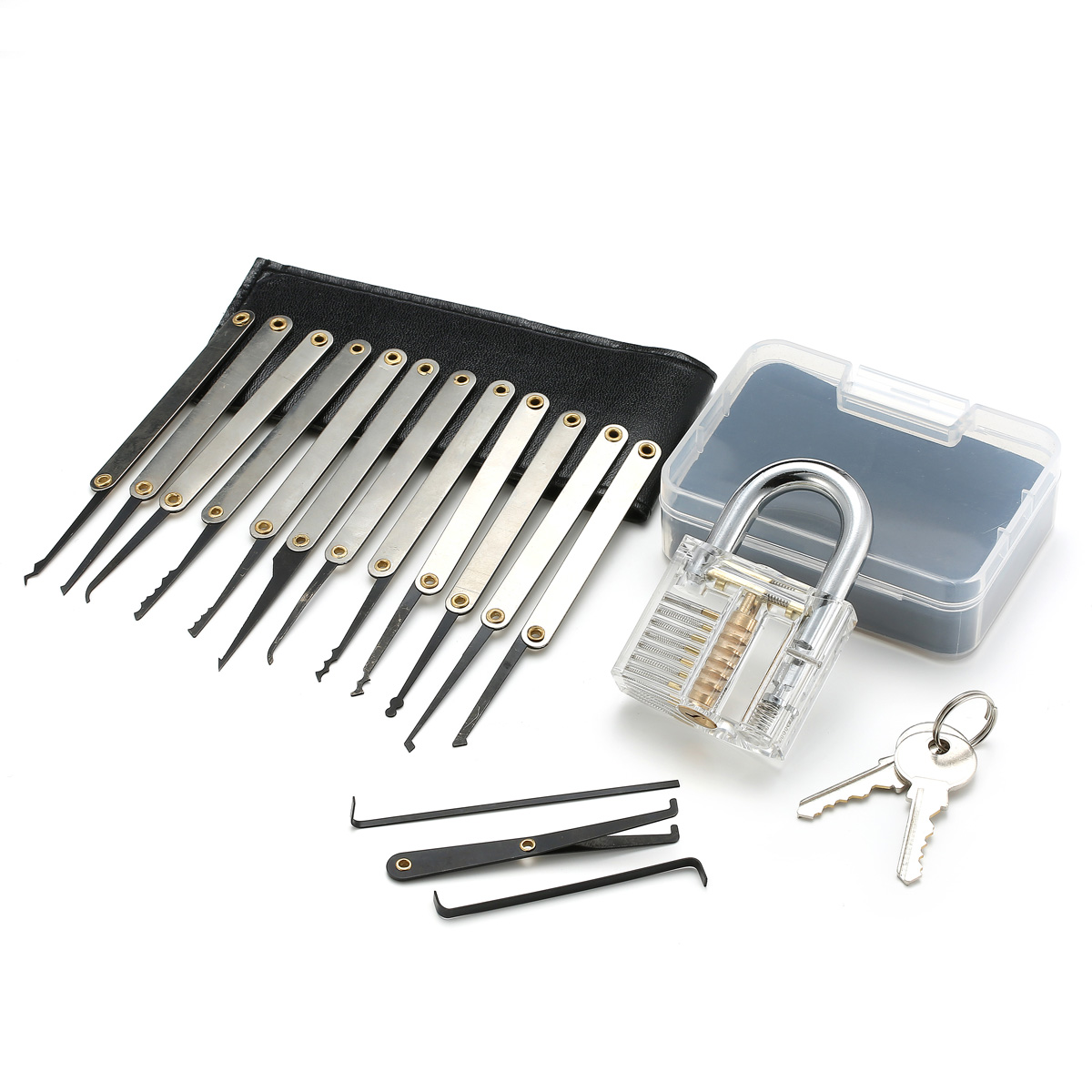 15Pcs-Lock-Picks-Set-Key-Extractor-Tool-Unlocking-Practice-with-Transparent-Practice-Padlock-1337855-1