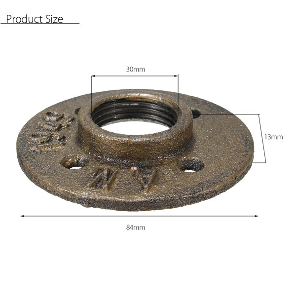 1-Inch-Malleable-Threaded-Floor-Flange-Iron-Pipe-Fittings-Wall-Mounted-Flange-1133197-1