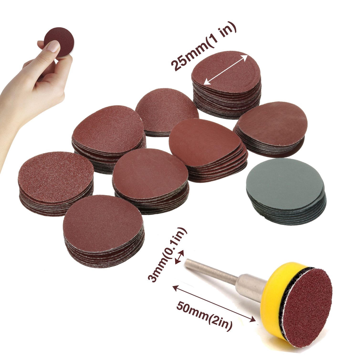 100pcs-25mm-80-5000-Grit-Sanding-Paper-with-18-Inch-Sanding-Pad-Sandpaper-1102046-5