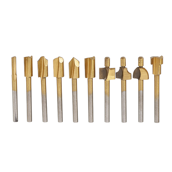 10Pcs-3mm-Titanium-Coated-HSS-Router-Bit-Set-3mm-Shank-Burr-Rotary-File-Wood-Milling-Cutter-Tool-1194519-2