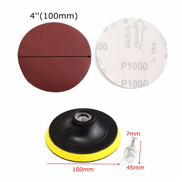 10pcs-4-Inch-1000-Grit-Sandpaper-with-Backer-Pad-and-Drill-Adapter-1101735-1