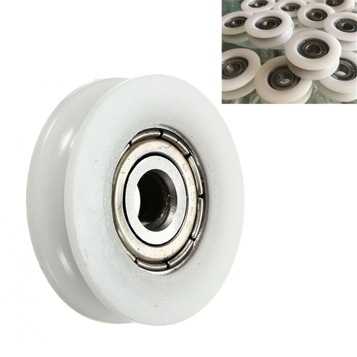 10pcs-5x24x7mm-Ball-Bearing-U-Groove-Nylon-Round-Pulley-Wheel-Roller-For-38mm-Rope-Ball-Bearing-1576319-7